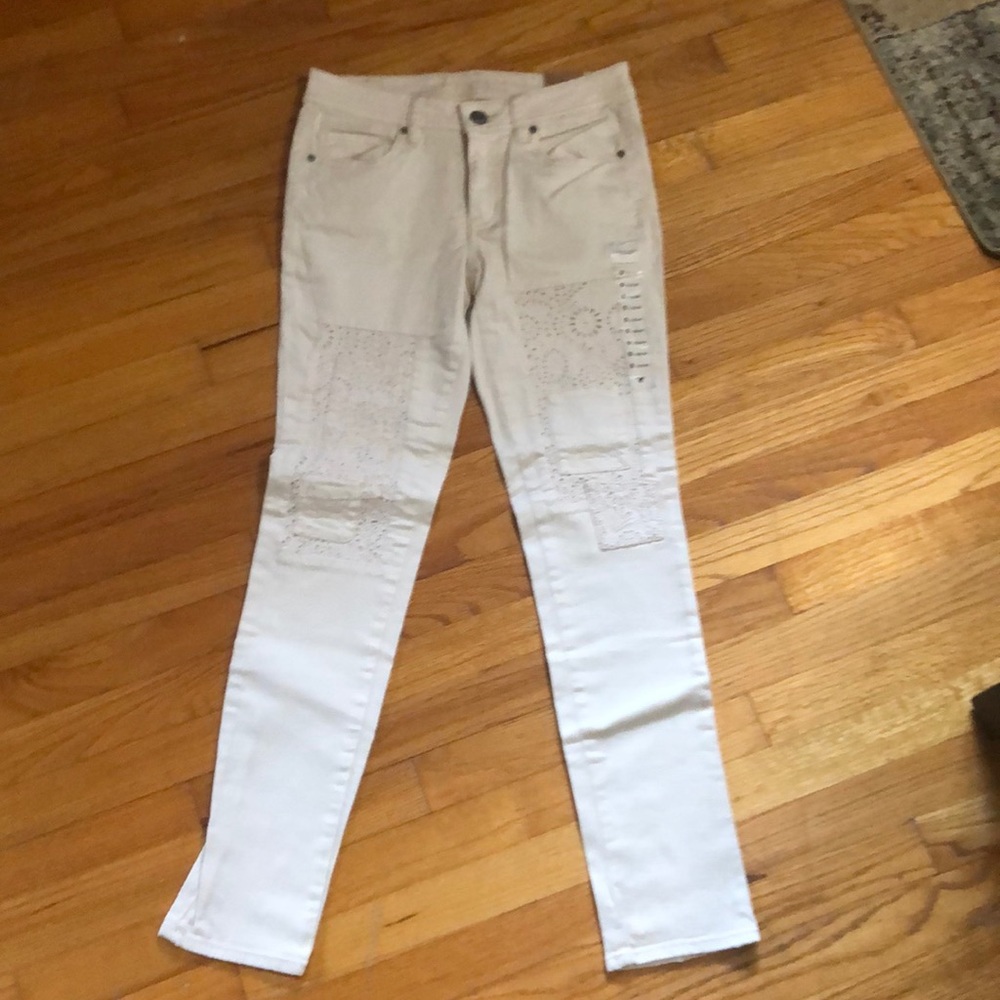 American eagle lace patch jeans